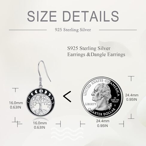 POPLYKE Celtic Tree of Life Earrings for Women Sterling Silver Family Tree Abalone Shell/Volcano Crystal Dangle Earrings Jewelry in Saudi Arabia