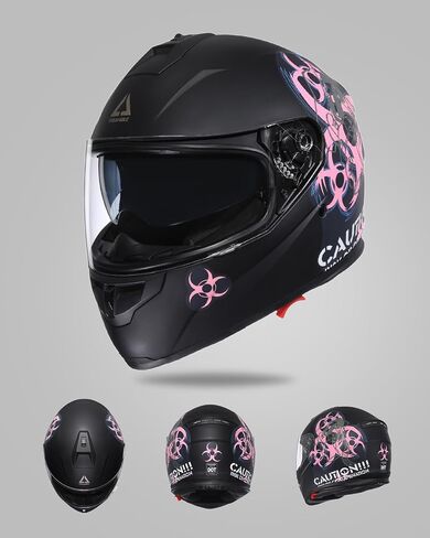 TRIANGLE Dual Visor Motorcycle Helmet Full Face Helmets with Tinted sunshield DOT Approved in Kuwait