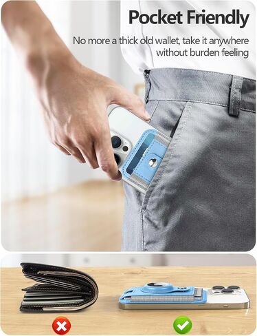 MagSafe Wallet for iPhone with AirTag Holder, Mag safe Wallet, 6 Cards in Kuwait