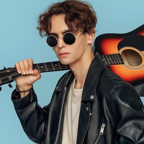 Sunier Round Sunglasses Men Women Shades Polarized Hippie Lennon Retro Circle UV400 Sun Glasses in Kuwait
