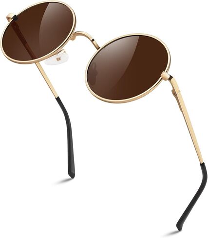 Sunier Round Sunglasses Men Women Shades Polarized Hippie Lennon Retro Circle UV400 Sun Glasses in Kuwait