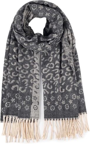 HH HOFNEN Women's Scarf Pashmina Shawls Winter Soft Warm Wraps Cashmere Feel Blanket Vintage Jacquard Style in Kuwait