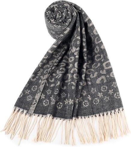 HH HOFNEN Women's Scarf Pashmina Shawls Winter Soft Warm Wraps Cashmere Feel Blanket Vintage Jacquard Style in Kuwait