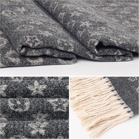 HH HOFNEN Women's Scarf Pashmina Shawls Winter Soft Warm Wraps Cashmere Feel Blanket Vintage Jacquard Style in Kuwait