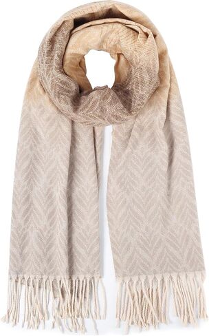 HH HOFNEN Women's Scarf Pashmina Shawls Winter Soft Warm Wraps Cashmere Feel Blanket Vintage Jacquard Style in Kuwait