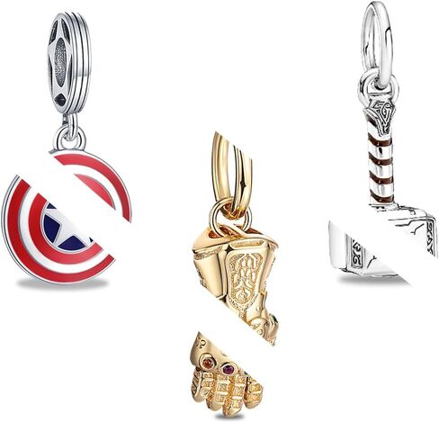 Film Cartoon 925 Sterling Silver Charms Iron Cool Man Golden Bear Spider Bead Charms fit Women Bracelets Necklace, Mother's Day Birthday Christmas Jewelry Collection Gifts in Saudi Arabia