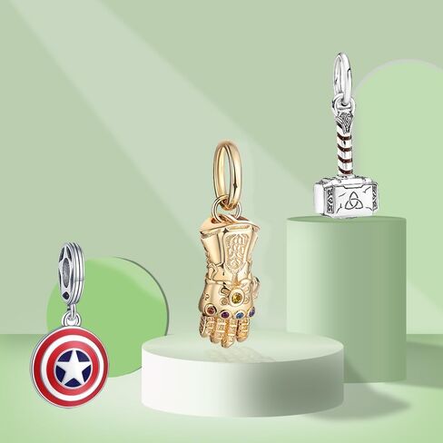 Film Cartoon 925 Sterling Silver Charms Iron Cool Man Golden Bear Spider Bead Charms fit Women Bracelets Necklace, Mother's Day Birthday Christmas Jewelry Collection Gifts in Saudi Arabia