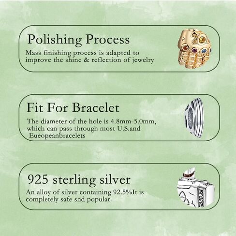 Film Cartoon 925 Sterling Silver Charms Iron Cool Man Golden Bear Spider Bead Charms fit Women Bracelets Necklace, Mother's Day Birthday Christmas Jewelry Collection Gifts in Saudi Arabia
