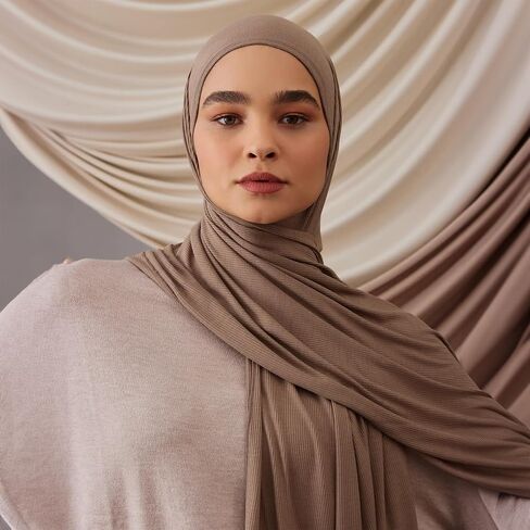 Modest Ribbed Jersey Hijab | For Muslim Women Head Scarf Wrap Hijabs in Saudi Arabia