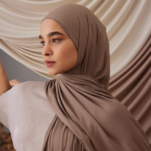 Modest Ribbed Jersey Hijab | For Muslim Women Head Scarf Wrap Hijabs in Saudi Arabia