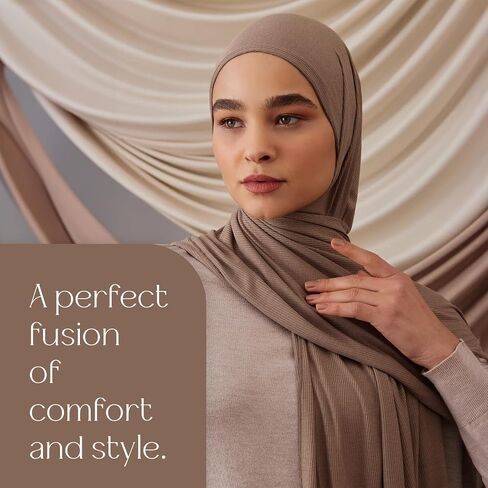 Modest Ribbed Jersey Hijab | For Muslim Women Head Scarf Wrap Hijabs in Saudi Arabia