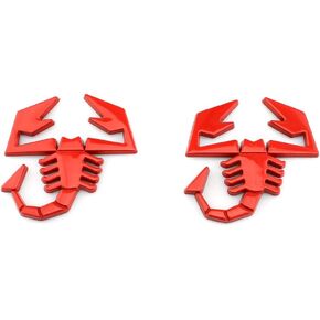 2 PCS 3D Scorpion Emblem Badge Car Side/Rear/Front Decorations Metal Sticker Decals Logo (Black)