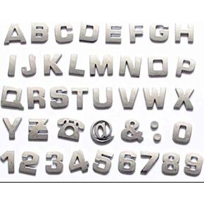 1 Set 40 Pcs Silver Car Logo Auto 3D Chrome Decal Emblem Badge Sticker Number Letters Combination Pastes