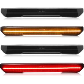 Smoke Lens LED Side Marker Lights Compatible with 2020-2024 Sierra 2500HD 3500HD Front Rear Bumper Marker Lamps Pack of 4
