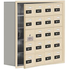 Salsbury Industries 19158-20ARC Cell Phone-Access Panel-5 Unit Recessed Mounted-Resettable Combo Locks with 8-Inch Diameter Compartments, Aluminum