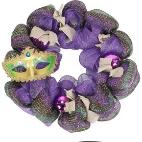 Mardi Gras Wreaths for Front Door 18 Inch Mardi Gras Wreath Decorations Purplae Yellow Mask Mardi Gras Garland