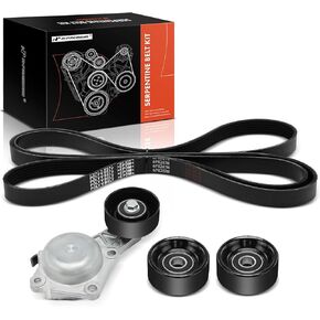 A-Premium Engine Serpentine Belt Drive Kit W/Tensioner & Idler Compatible with Ford & Starcraft Bus Cars - F-150 2010-2014, E-350 Super Duty 2017-2018, E-450 Super Duty 2017-2019, Starlite - 6.2L