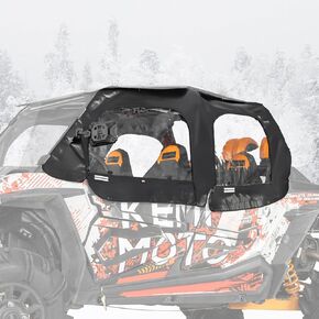KEMIMOTO Cab Enclosure Upper Doors Compatible with Polaris RZR XP 4 1000 2014-2023, Upgraded Zipper Waterproof Soft UTV Cab Enclosure Side Window Kit Replace 2884332