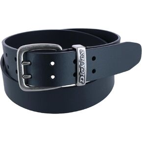 Dickies Men's Leather Two Prong Casual Belt, Large, Black