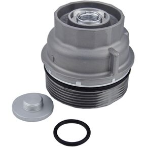 Engine Oil Filter Cap Assembly 15620-31060 for Toyota, Lexus, Scion Vehicles - 2005-2021 - Avalon, Camry, Highlander, RAV4, Sienna, Venza 1562031060 15643-31050 Aluminum Oil Filter Housing Cap