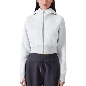 altiland Womens Zip Up Hoodies Cropped Sweatshirts Fleece Jackets Fall Outfits Casual Warm Tops with Thumb Holes
