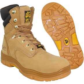 WOLF Work Boot | 100% Genuine Upper Leather | Oil, Heat, Chemical Resistant | Electrical Hazards | Non-Slip Rubber Sole | Padded Collar | Construction | Industrial PPE