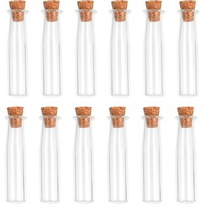Magic Season Tiny Decorative Glass Bottles 12 Pcs (Tiny Long Bottles)