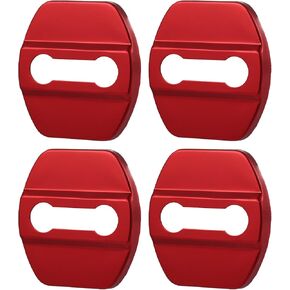 X AUTOHAUX 4pcs Car Door Lock Latches Cover Stainless Steel Door Lock Protector for Nissan Rogue 2008-2021 for Infiniti Red