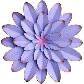 AHYS Metal Wall Art Metal Wall Decor Indoor Outdoor Metal Wall Art Metal Flowers Wall Decor for Living Room Bedroom Bathroom Garden - 12Inch - Purple