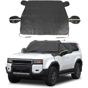 Windshield Snow Cover Fit for Toyota Land Cruiser Prado 250 2024+, Front Windshield Cover for Ice and Snow, Extra Thick Windshield Ice Cover Protects from Rain, Sun, Frost(Silver)