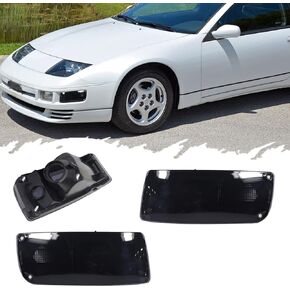 For 1990 1991 1992 1993 1994 1995 96 Nissan 300ZX Z Z32 Front Bumper Inner Turn Signal Lights Smoked Lens Amber/White LED