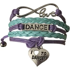 Sportybella - Adjustable Dance Charm Bracelet - I Love Dance Engraved Charm - Ideal Christmas Gift, Holiday Gift, for Dancers & Dance Recitals