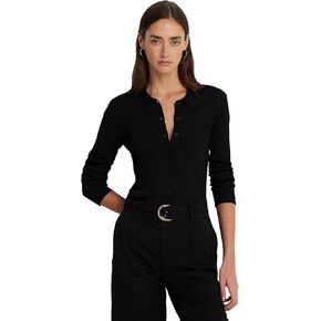 Lauren Ralph Lauren Women's Rib-Knit Long-Sleeve Polo Cardigan