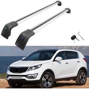 أرفف سقف MotorFansClub قضبان متقاطعة مناسبة لكيا سبورتاج 2010 2011 2012 2013 2014 2015 أرفف أمتعة قابلة للقفل سقف السكك الحديدية in Kuwait