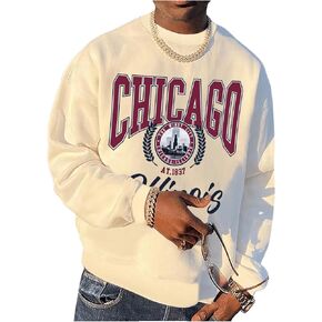 Men's Crewneck Sweatshirts Y2K Long Sleeve Graphic Street Vintage Pullover Top