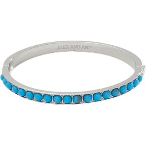 Alex and Ani Gemstone Hinge Bangle, Reconstituted Turquoise