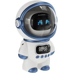 Garosa Intelligent Voice Bluetooth Speaker Clock Alarm Clock Wake Clock with Night Light Birthday Gift Office Room Decor for Kids Toddler Boy Girl(White)