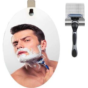 Deluxe Larger Anti-Fog Shower Mirror| Fogless Bathroom Shaving Mirror | Long-Lasting Removable Adhesive Hook and Razor Holder | Bathroom Accessories (10 X 7.87)