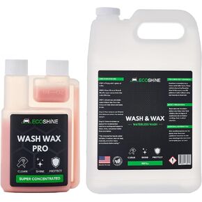 Waterless Car Wash Concentrate - Makes 16 Gallons of Waterless Wash & Spray Wax Car Cleaner - Car Wash Solution for Exterior & Interior Car Cleaning - Spray And Wash For Fast Car Detailing