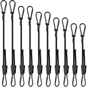 10Pcs 18" 、36"、 48"、60"、 80" Adjustable Bungee Cord with Carabiner,Black Bungee Cords Heavy Duty Outdoor,Adjustable Elastic Rubber Rope Cord with Hooks for Bike,Luggage,Tent Camping