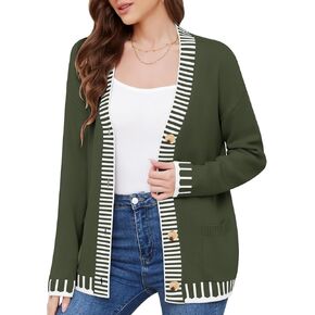 Cardigan Sweaters for Women Button Down Knit Lady Jackets Lightweight Coat Outwear 2024 Fall Outfits Trendy Clothes
