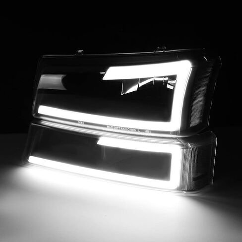 DNA MOTORING HL-LB-CSIL03-BK-SM-CL1-A Black Housing LED DRL Headlight Bumper Light Set Compatible with 03-06 Chevy Silverado/Avalanche in Saudi Arabia