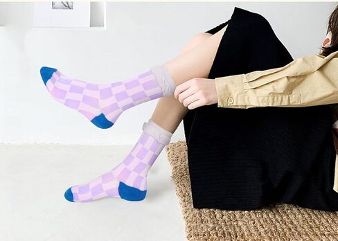 جوارب نسائية لطيفة ملونة من Benefeet Sox جوارب مضحكة مجنونة جوارب مربعة غير تقليدية جوارب غير رسمية in Kuwait