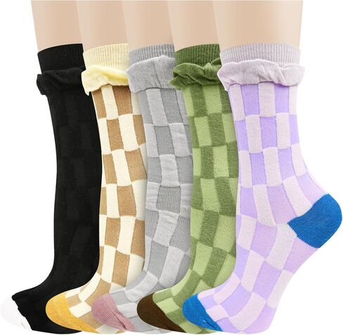 جوارب نسائية لطيفة ملونة من Benefeet Sox جوارب مضحكة مجنونة جوارب مربعة غير تقليدية جوارب غير رسمية in Kuwait