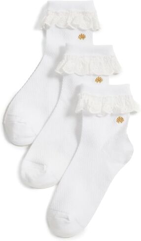 Lele Sadoughi Women's Set of 3 Cindy Ruffle Socks in Saudi Arabia