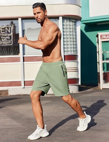 COOFANDY Men's Gym Workout Athletic Shorts Running Jogger Quick Dry Lightweight Shorts with Zipper Pockets in Saudi Arabia