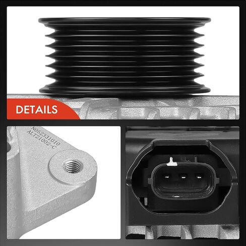 A-Premium Alternator Compatible with Kia Soul 2017-2019 & Hyundai Tucson 2016-2021, 2.0L, 12V 150A 6-Groove Pulley Clockwise, Replace# 2624670, 373002E820 in Saudi Arabia