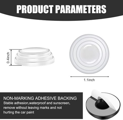 20 PCS Car Door Shockproof and Shock Absorbing Pads, Sound Insulation Buffer and Silencer Pads, Car Door Protectors, Universal for Most Cars (White) in Saudi Arabia