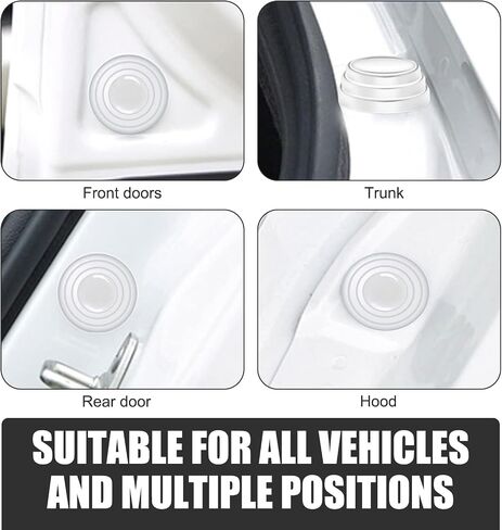 20 PCS Car Door Shockproof and Shock Absorbing Pads, Sound Insulation Buffer and Silencer Pads, Car Door Protectors, Universal for Most Cars (White) in Saudi Arabia