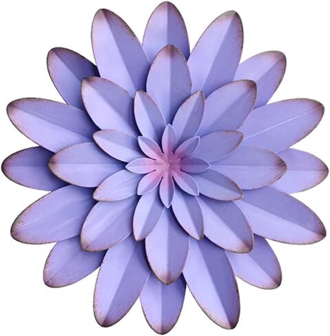 AHYS Metal Wall Art Metal Wall Decor Indoor Outdoor Metal Wall Art Metal Flowers Wall Decor for Living Room Bedroom Bathroom Garden - 12Inch - Purple in Saudi Arabia
